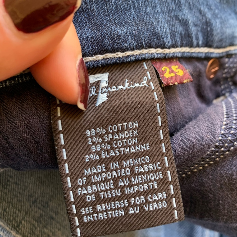 7 For All Mankind Women's Dark Blue Flare Jeans - Picture 4 of 12